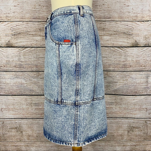 Vintage Jordache Acid Wash High Waist Denim Pencil Skirt - Picture 4 of 14
